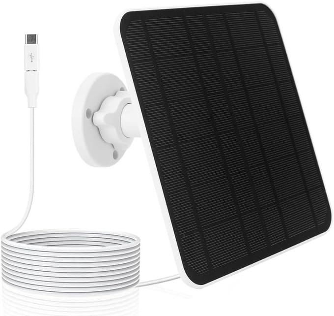 Zonnepaneel - Outdoor oplader - Camera voeden - IP65 waterdicht - 6W vermogen - Zwart