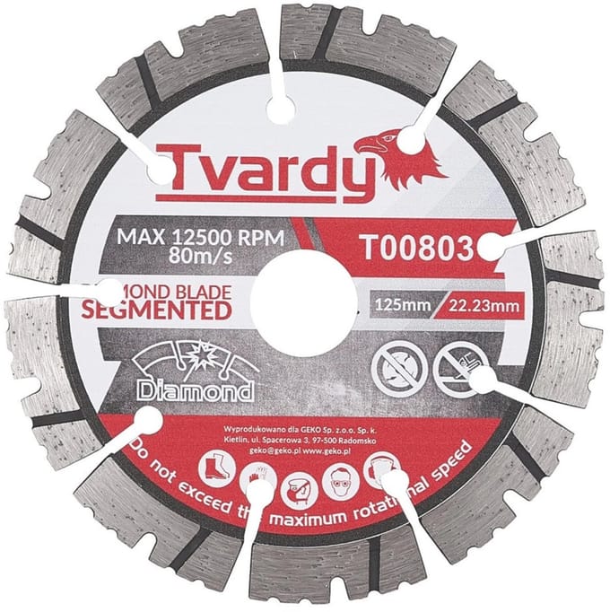 Tvardy Diamantschijf - Segmented - 125 mm - Voor Bouwmaterialen