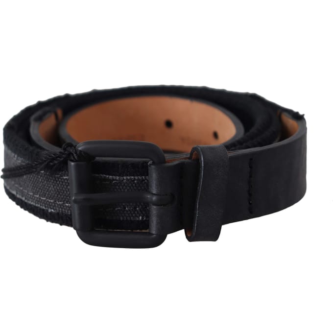 Ermanno Scervino Vrouwen Zwart Leer Logo Gesp Taille