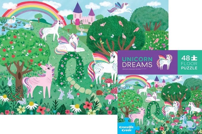 Crocodile Creek maxi puzzel eenhoorn dromen - 48 stukjes - puzzel.