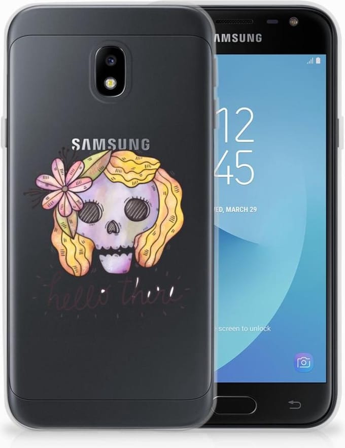 Silicone Back Case Samsung Galaxy J3 2017 Boho Skull