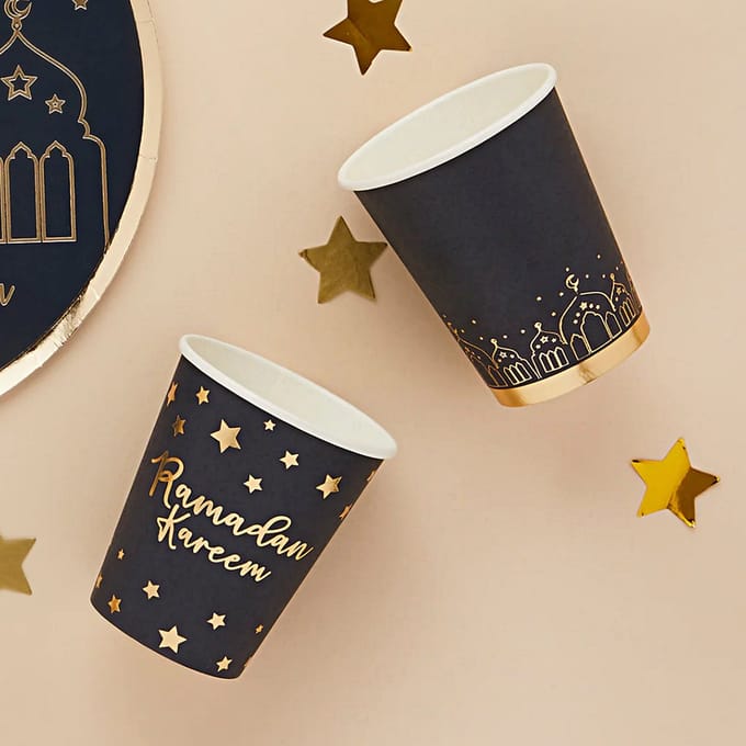 'Ramadan Kareem' Goud & Zwart - 8 stuks