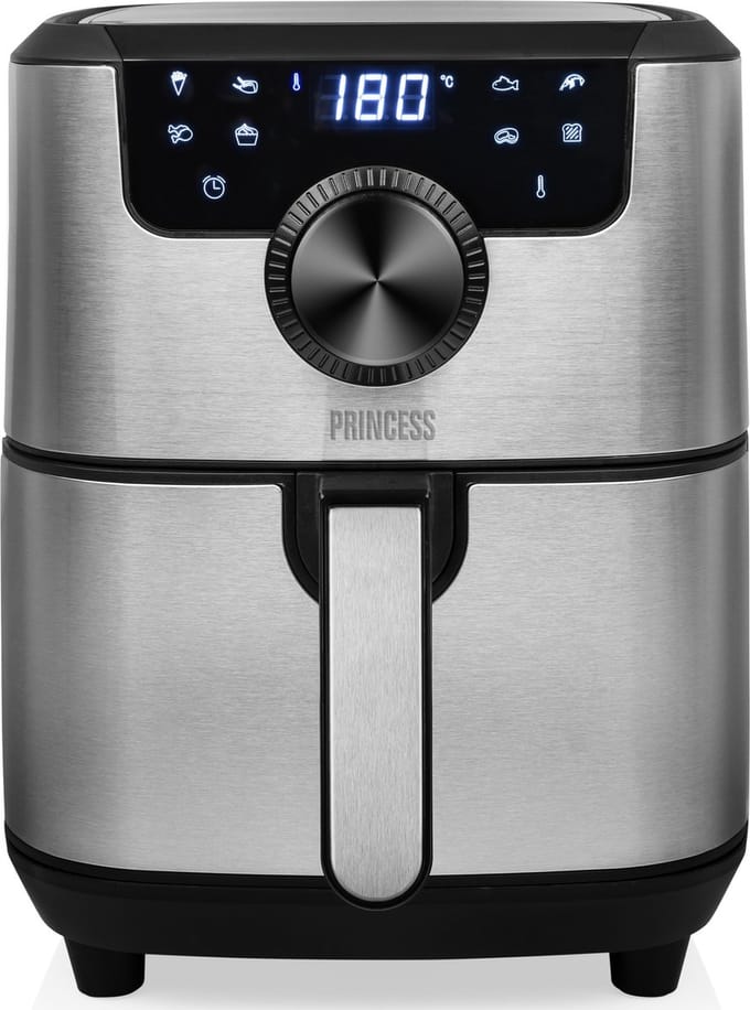 Princess Digitale Airfryer Deluxe 182033 - Heteluchtfriteuse - 4.5 liter - 8 voorgeprogrammeerde programma’s - RVS