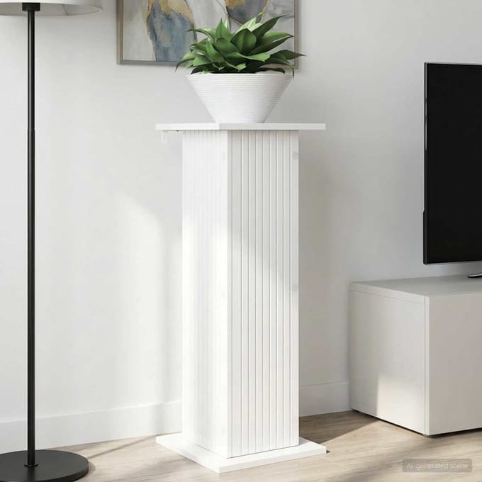 vidaXL - Plantenstand - 2 - st - Hoogglans - Wit - 30,5 - x - 30 - x - 80,5 - cm