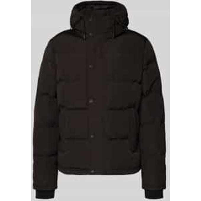 Superdry Everest Short Hooded Puffer Heren Jas - Jet Black - Maat L