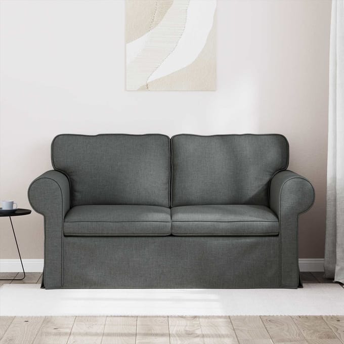 vidaXL - Bank - Donkergrijs - 155 - x - 82 - x - 80 - cm - Stof