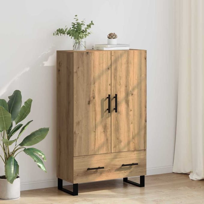 vidaXL Highboard Artisan Eiken 69,5 x 30 x 115 cm Bewerkt hout