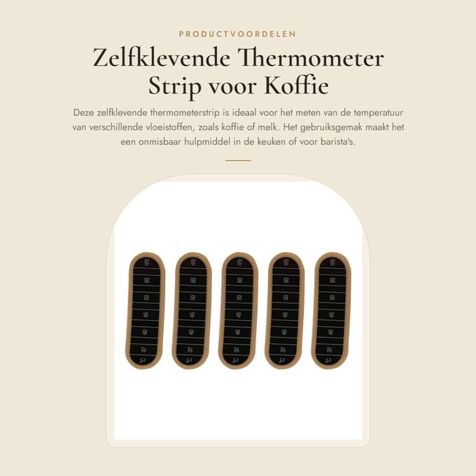 Dailygoods - Zelfklevende Thermometer Strip voor Koffie en Melk