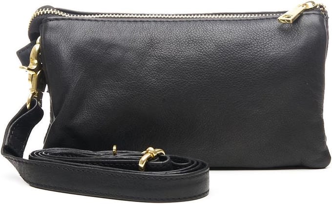 Chabo Bags Clutch/Schoudertasje Billy Gold Line Zwart