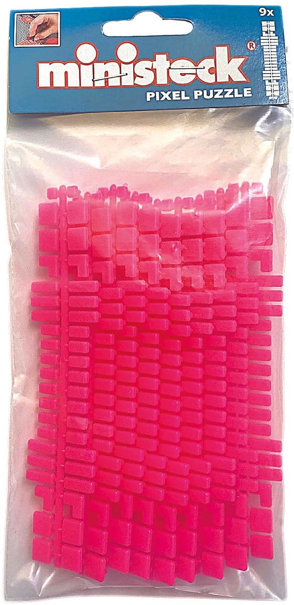 Ministeck speelgoed - Neon roze kleurstrips 9 stuks polybag creatief.
