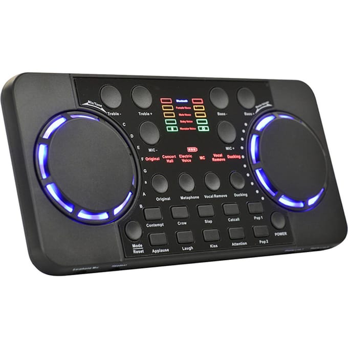 Carte son V300 Live, carte son multifonctionnelle BT Rechargeable pour le chant/diffusion en direct/ noir