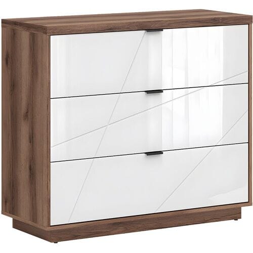 Brw Sven 3-ladekast Wit en hout