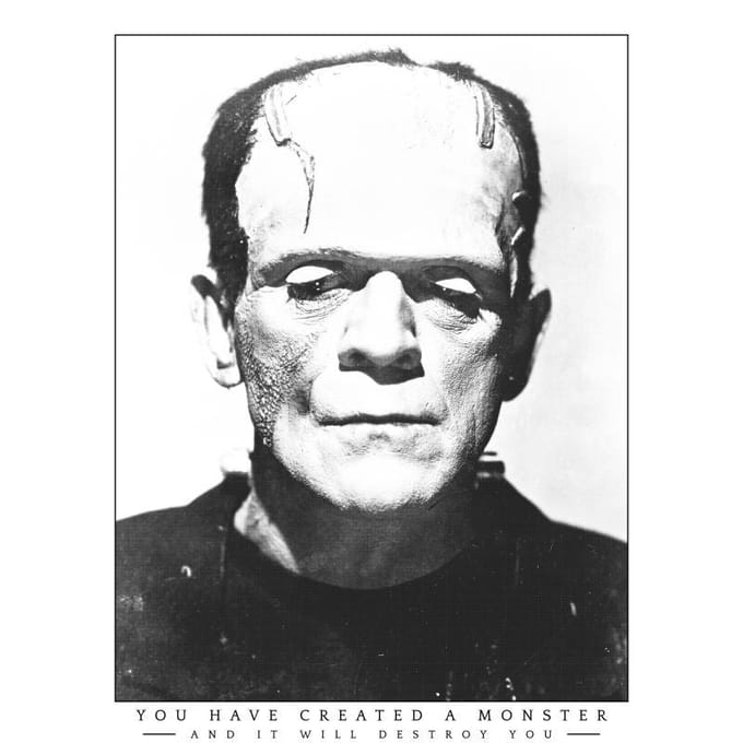 Universal Monsters Frankenstein Portrait T-shirt - Wit - M