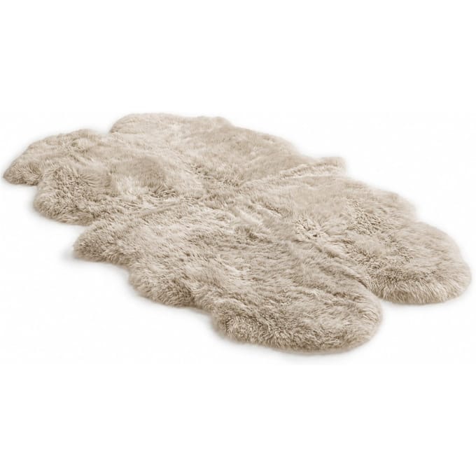 Echte schapenvacht crème quad Natuurlijke Fluffy Silky Soft Real Wollen Tapijt