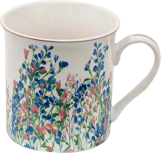 Clayre & Eef Mok 330 ml Blauw Wit Porselein Bloemen