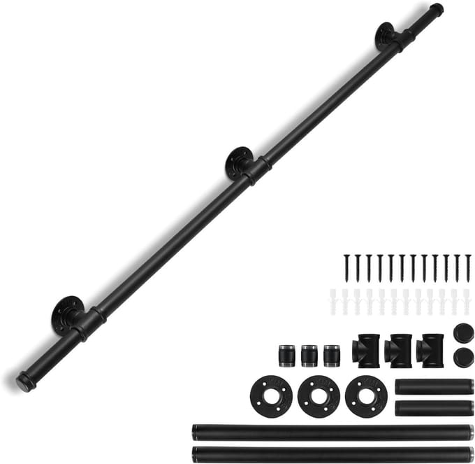 Rvs Trapleuning Zwart 150 cm - Antislip Wandleuning voor Binnen en Buiten