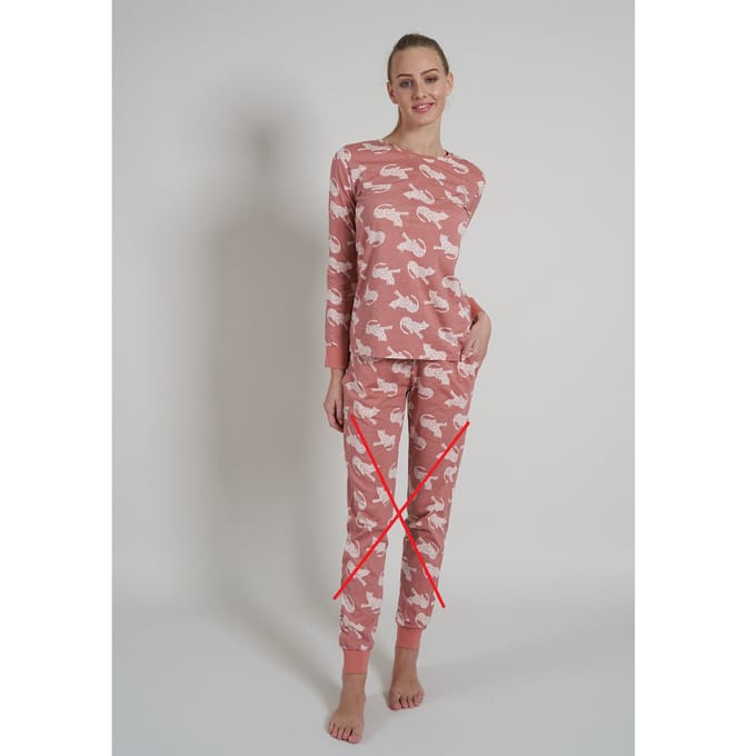 Tom Tailor - Maat 40 - Pure Cotton Dames Pyjamaset - Roodbruin