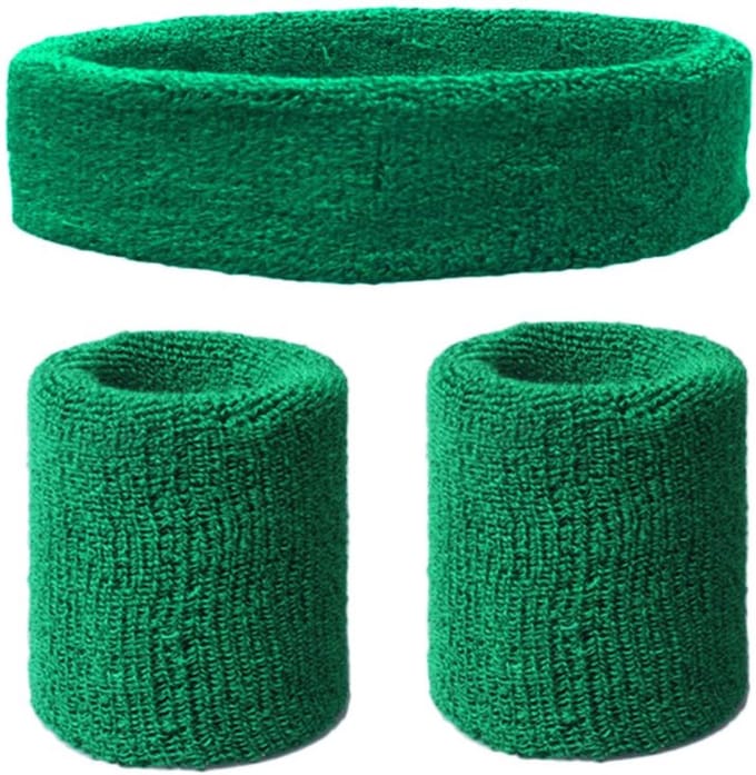 Finnacle - "3-stks. Zweetbandjes Set: ~Hoofd & PolsGroen~"