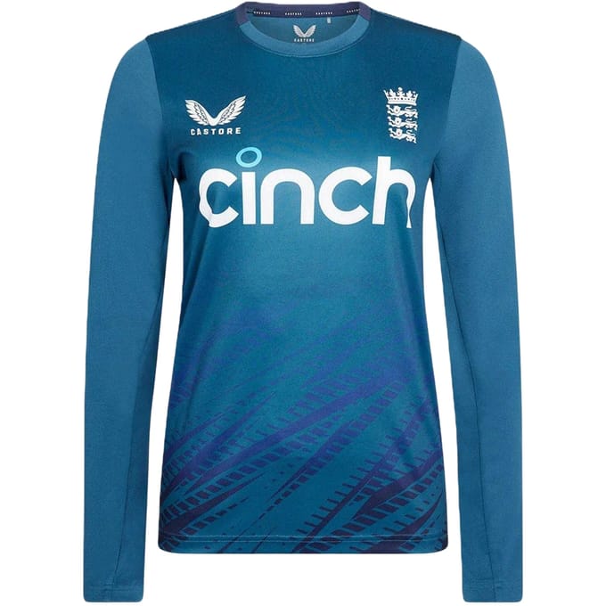 Castore Cricket-trainingsshirt voor dames van Engeland (Peacoat)