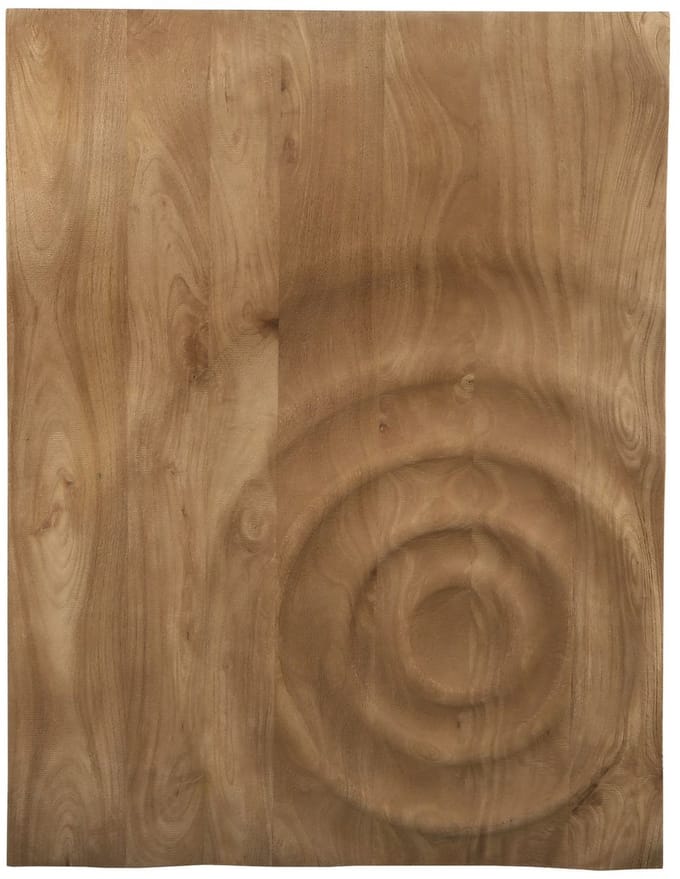 PTMD Mattin Natural Mango Wood Circle Wall Panel Rect S