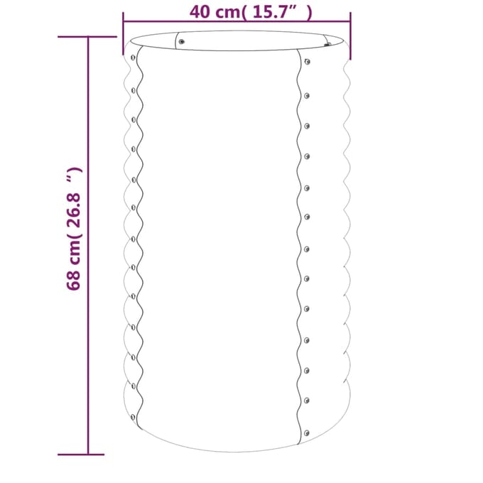 vidaXL - Plantenbak - 40x40x68 - cm - gegalvaniseerd - staal - groen