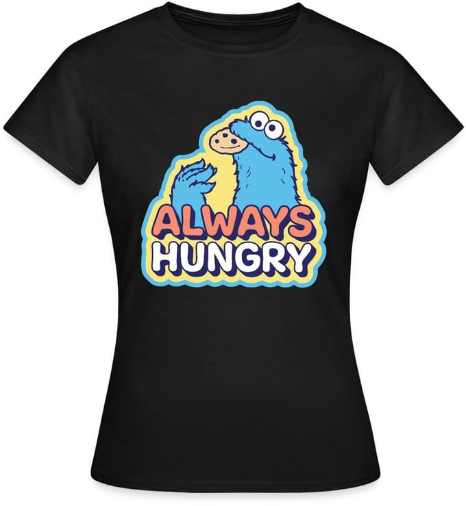 Sesamstraat Koekiemonster Altijd Hongerig T-Shirt Dames