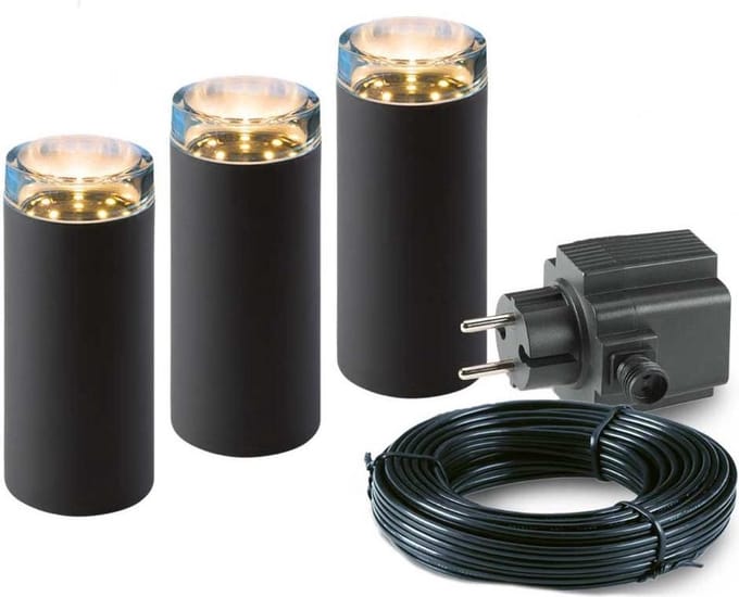 3x LED Pilaren - 2 Watt - 12V - 160mm - complete set