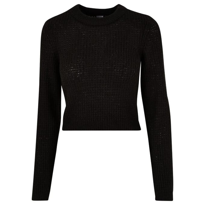 Urban Classics - Short waffle Sweater/trui - XS - Zwart
