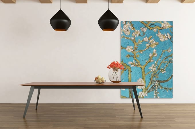 Canvas Schilderij - Vincent van Gogh - Amandelbloesem - Wanddecoratie - 150x100 cm