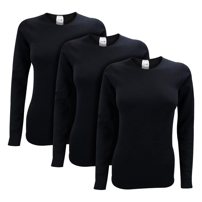 3-Pack Dames Thermisch T-shirt met Lange Mouwen voor de Winter