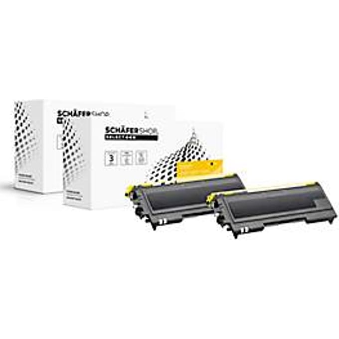 Schäfer Shop Select 2x tonercassettes SSI comp. m. Brother TN-2000XXL zwart