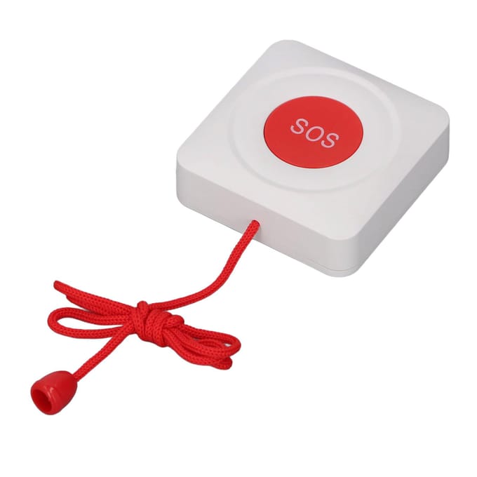WiFi Draadloze Pager voor Zorgverleners Oproepknop App-Melding met Trekkoord Alarmknop Water white
