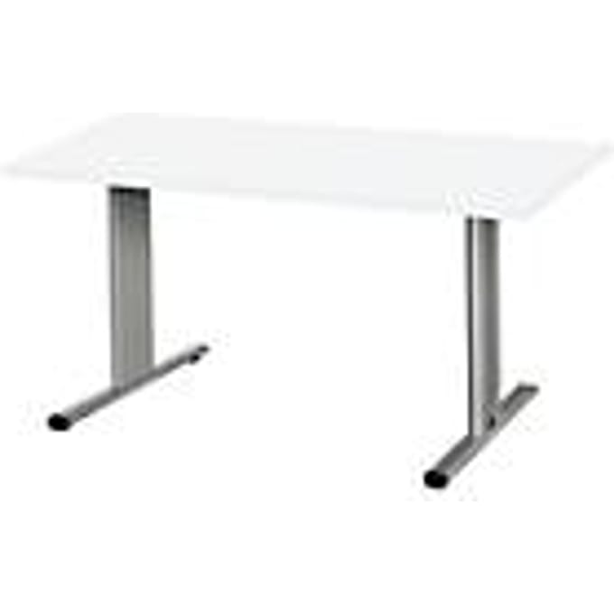 Schäfer Shop  Select Planova vergadertafel, rechthoekig, 1400 x 800 mm, wit, accentlijsten blank alu