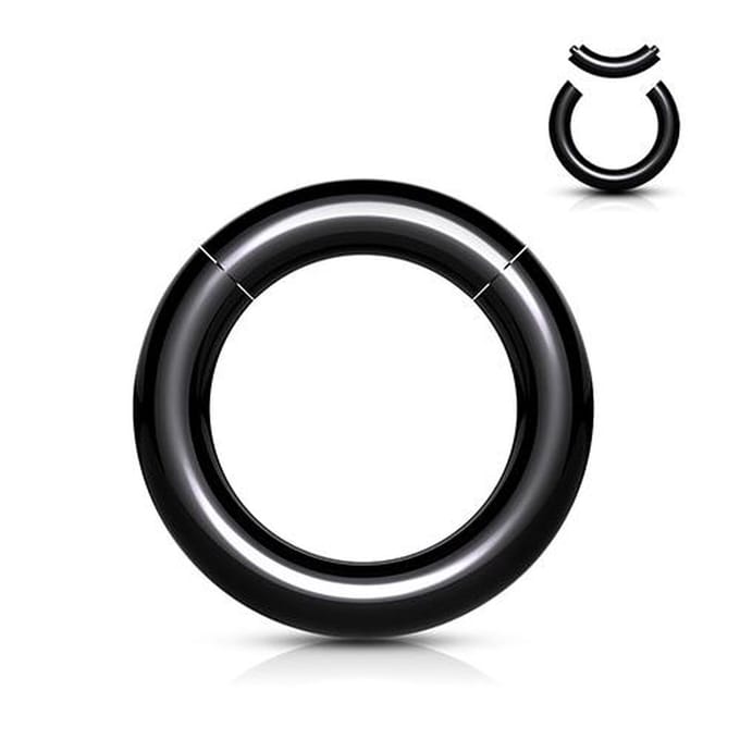 Acryl Smooth Segment Ring Zwart 5x16 MM - LMPiercings