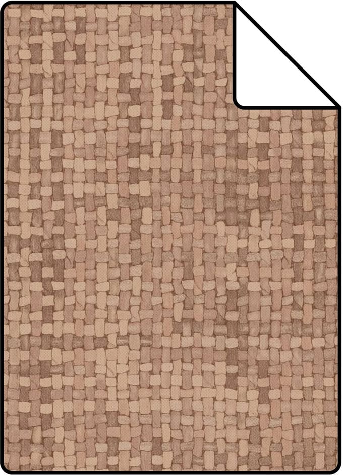 Proefstaal Origin Wallcoverings behang geweven linnenstructuur bruin - 26.5 x 21 cm - 348052-S