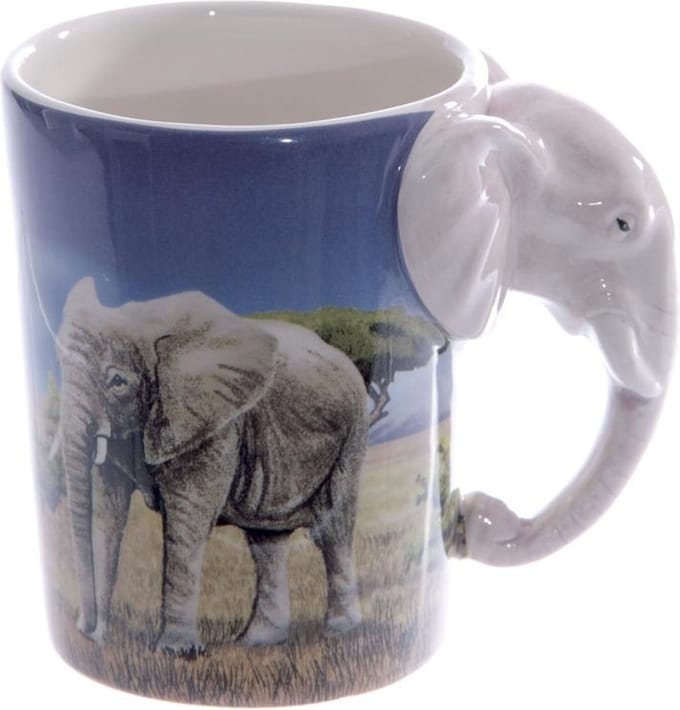 Beker met olifant handvat