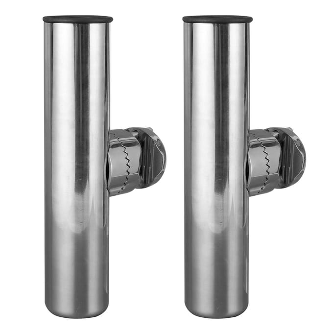 2 stuks Roestvrij Staal Visserijhengelhouder voor Rail 1 inch tot 1 1/4 inch Railmontage Stangmontage Beugel gray