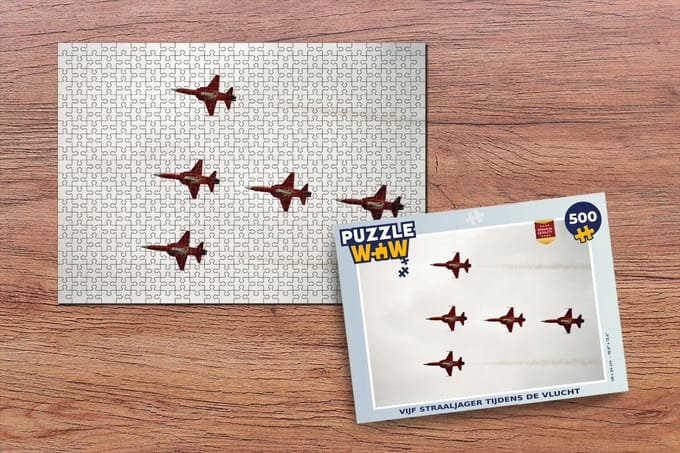 Puzzel Vijf straaljagers tijdens de vlucht - Legpuzzel - Puzzel 500 stukjes