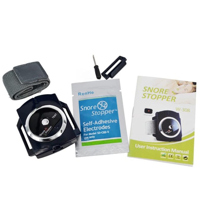 Bracelet Électronique Anti-Ronflement Professionnel Arrêt Automatique Solution de Guérison Garde de Nuit pour le Sommeil Biosenseur black