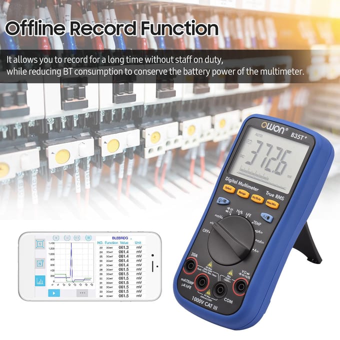 OWON B35T+ Digitale BT Multimeter met Offline Record 6000 Counts True RMS Auto-ranging Elektrisch