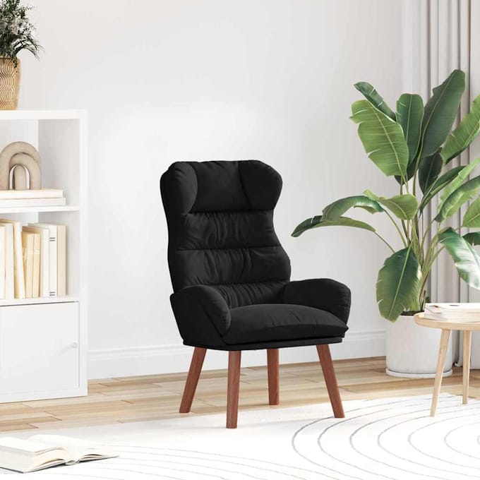 vidaXL - Fauteuil - Zwart - 69 - x - 74 - x - 93 - cm - Fluweel