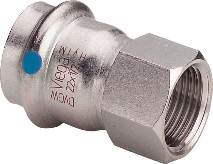 Viega Sanpress Inox Overgangskoppeling - RVS - 42 mm x 1½" Binnendraad - Model 2312 / 2312LF