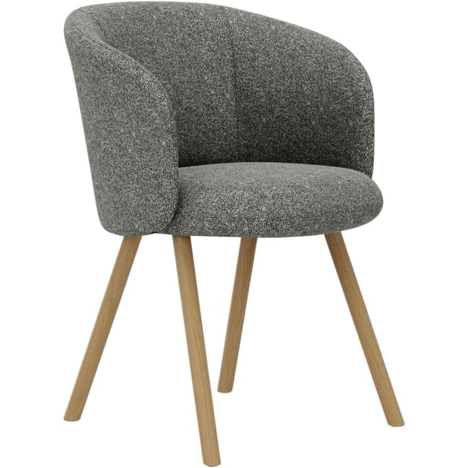 Vitra Mikado fauteuil eiken frame - Nubia peper en zout