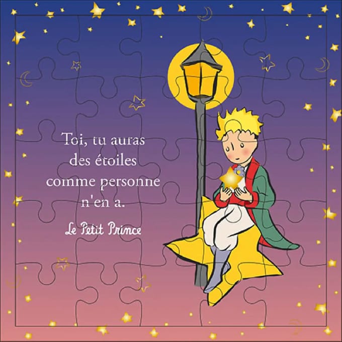 Puzzelkaart lantaarnpaal Kiub Le Petit Prince
