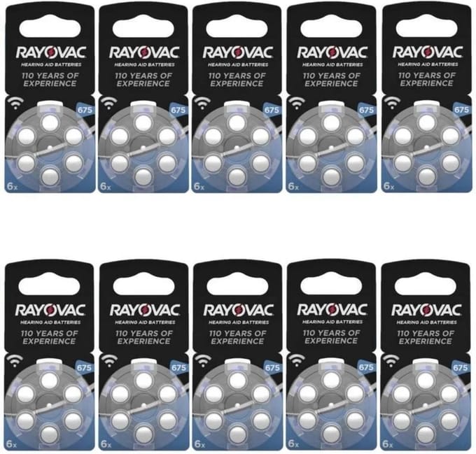 Rayovac 60 stuks 675AU BLAUW Acoustic Hearing Aid Zinc-Air
