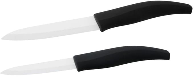 Set van 2 messen met keramische lemmeten van 12,5 en 18 cm lang Nirosta Keramiek