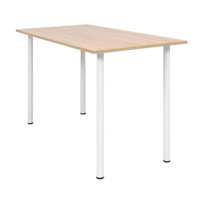 vidaXL - Eettafel - 120x60x73 - cm - eikenkleur - en - wit