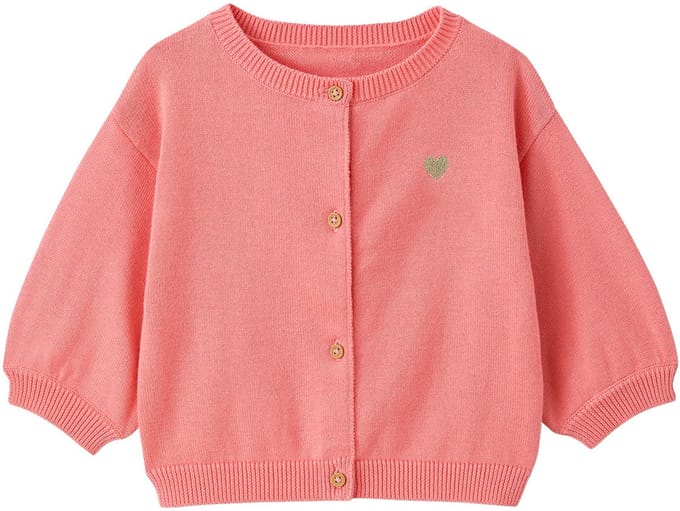Vertbaudet Basic gebreid babyvest met geborduurd hartje