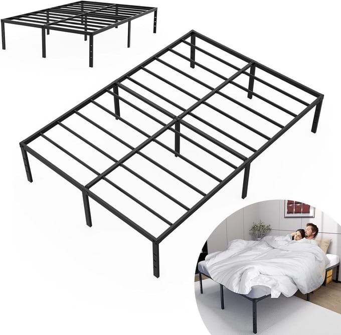 Platformbed Metaal - Bedframe Inklapbaar - Ruimte Besparen - Stille Constructie - 140 x 200 cm - Zwart