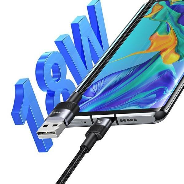 Usams Usb-A Naar Usb-C 3A Kabel Voor Telefoons En Tablets 1,2M Aluminium Behuizing
